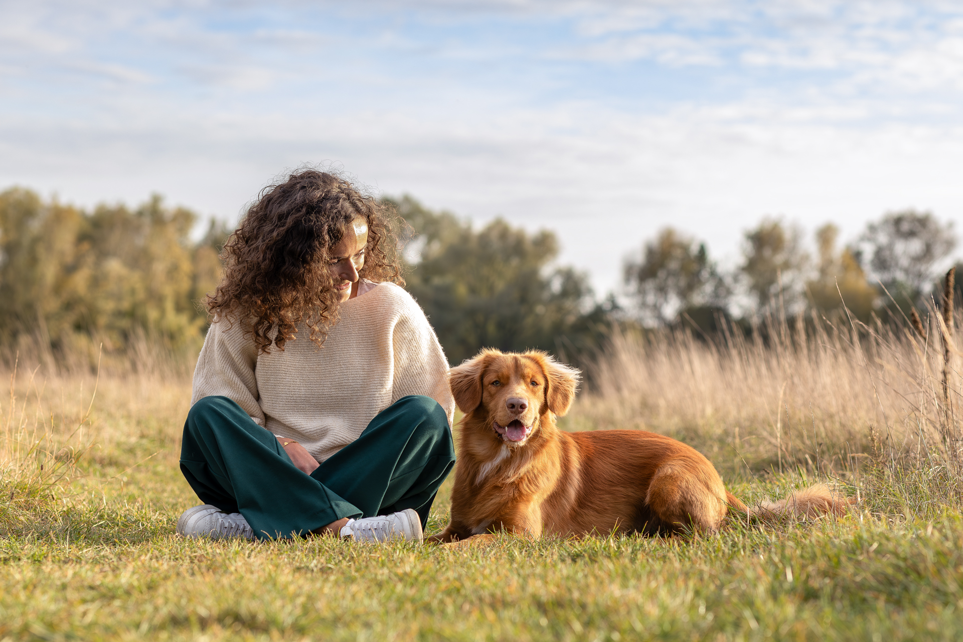 Hund Mensch Team Hundeshooting Retriever mit Besitzerin